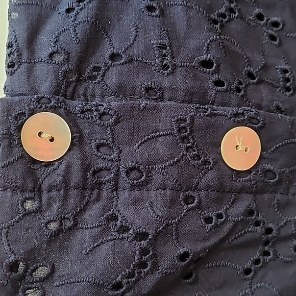 A New Day Tops | Navy Square Neck Button-Up Top | Color: Blue | Size: L - Picture 3 of 9